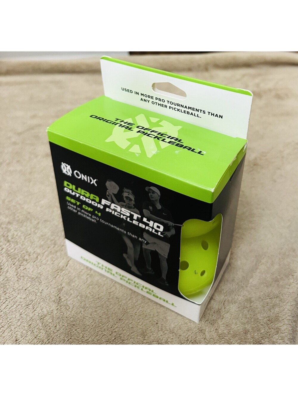 Onix Dura Fast 40 Outdoor Pickleballs (4) -Sealed-NEW-Yellow